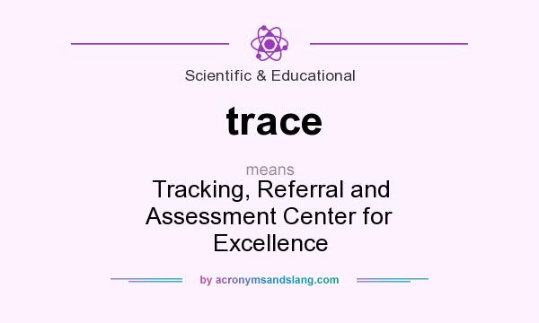 What does trace mean? It stands for Tracking, Referral and Assessment Center for Excellence