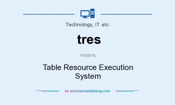 What does tres mean? It stands for Table Resource Execution System