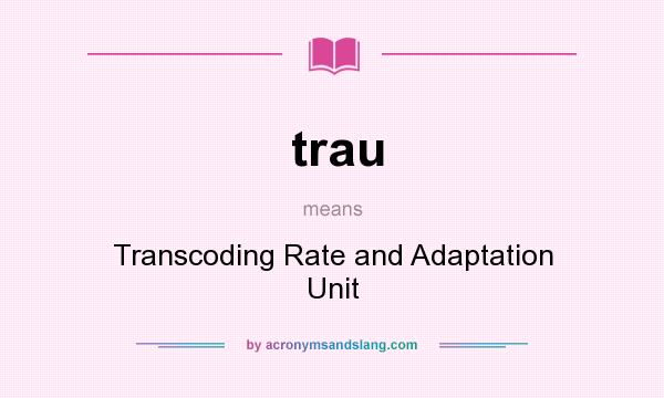What does trau mean? It stands for Transcoding Rate and Adaptation Unit