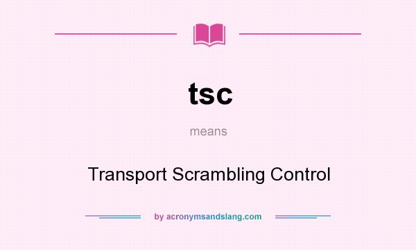 What does tsc mean? It stands for Transport Scrambling Control
