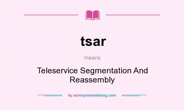 What does tsar mean? It stands for Teleservice Segmentation And Reassembly