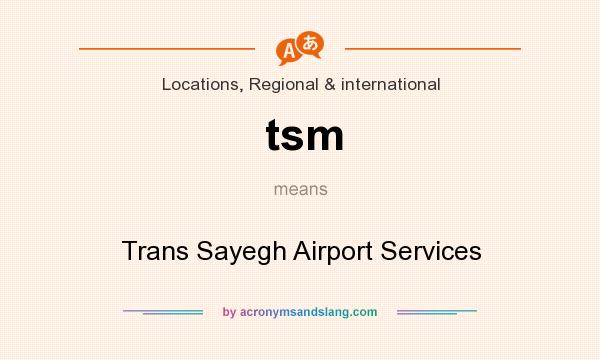 What does tsm mean? It stands for Trans Sayegh Airport Services