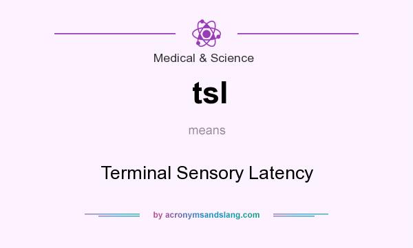 What does tsl mean? It stands for Terminal Sensory Latency