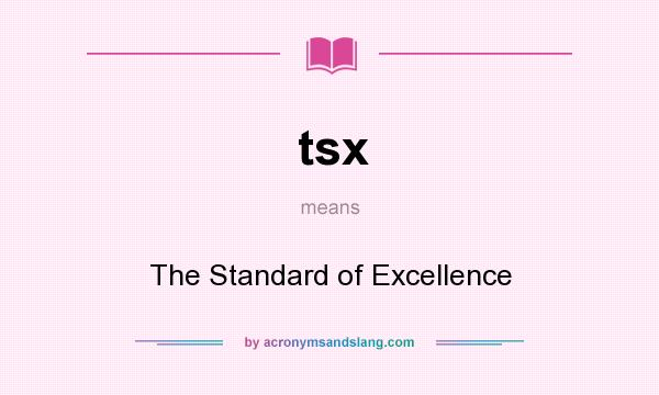 What does tsx mean? It stands for The Standard of Excellence
