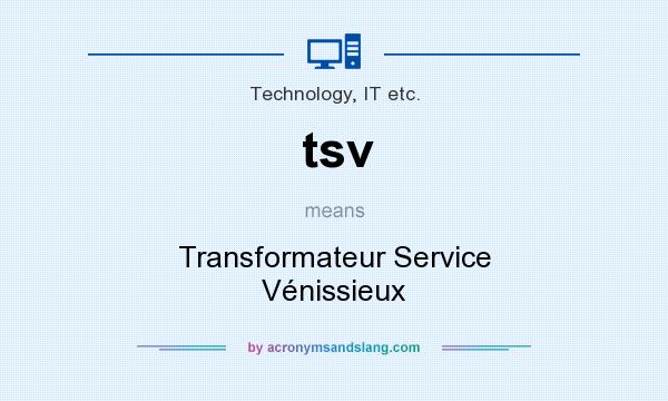 What does tsv mean? It stands for Transformateur Service Vénissieux