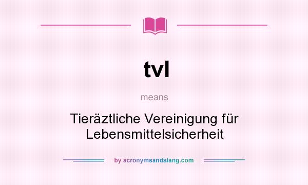 What does tvl mean? It stands for Tieräztliche Vereinigung für Lebensmittelsicherheit