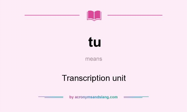 What does tu mean? It stands for Transcription unit