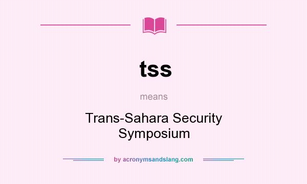 What does tss mean? It stands for Trans-Sahara Security Symposium
