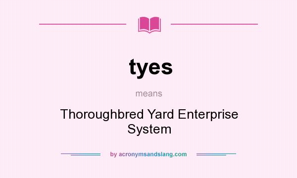 What does tyes mean? It stands for Thoroughbred Yard Enterprise System