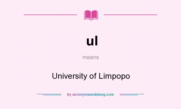 What does ul mean? It stands for University of Limpopo