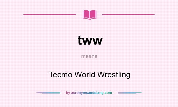 What does tww mean? It stands for Tecmo World Wrestling