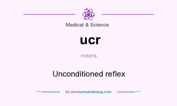 What does ucr mean? It stands for Unconditioned reflex