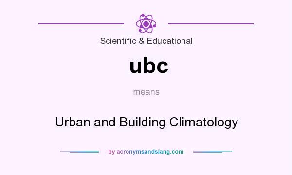 What does ubc mean? It stands for Urban and Building Climatology
