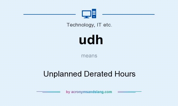 What does udh mean? It stands for Unplanned Derated Hours