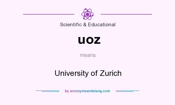 What does uoz mean? It stands for University of Zurich
