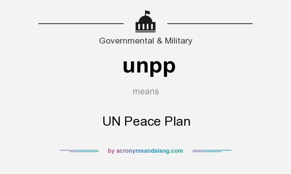 What does unpp mean? It stands for UN Peace Plan
