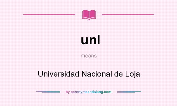 What does unl mean? It stands for Universidad Nacional de Loja