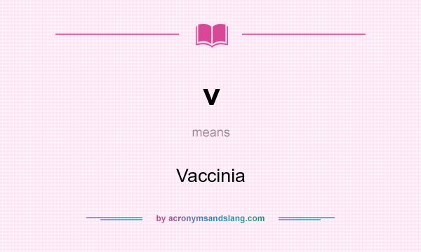 What does v mean? It stands for Vaccinia