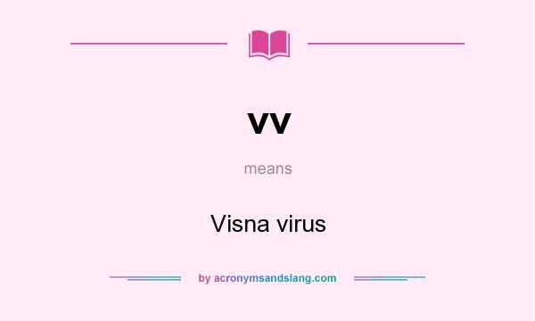 What does vv mean? It stands for Visna virus