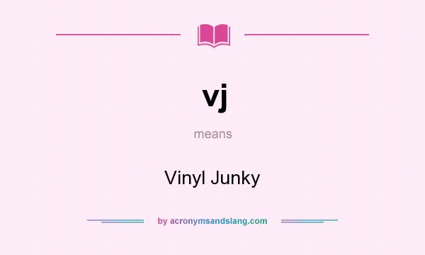 What does vj mean? It stands for Vinyl Junky