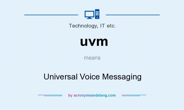 What does uvm mean? It stands for Universal Voice Messaging