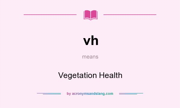 What does vh mean? It stands for Vegetation Health