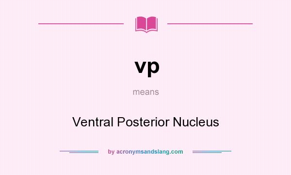 What does vp mean? It stands for Ventral Posterior Nucleus