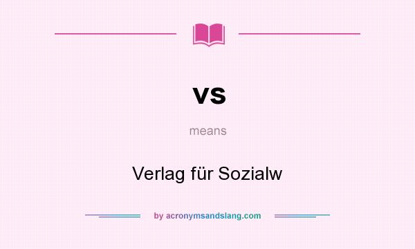 What does vs mean? It stands for Verlag für Sozialw