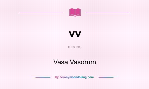 What does vv mean? It stands for Vasa Vasorum