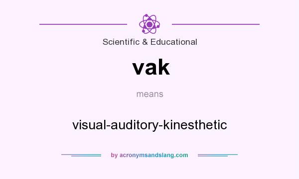 What does vak mean? It stands for visual-auditory-kinesthetic