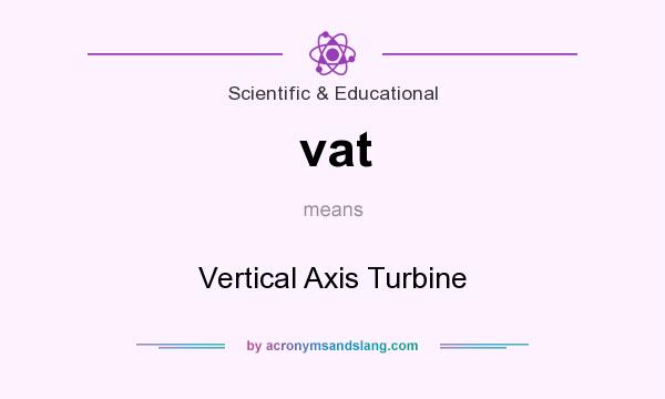 What does vat mean? It stands for Vertical Axis Turbine