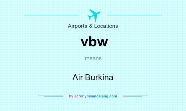 What does vbw mean? It stands for Air Burkina