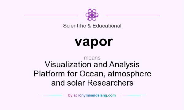 What does vapor mean? It stands for Visualization and Analysis Platform for Ocean, atmosphere and solar Researchers