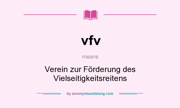What does vfv mean? It stands for Verein zur Förderung des Vielseitigkeitsreitens