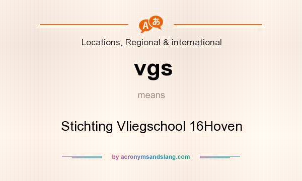 What does vgs mean? It stands for Stichting Vliegschool 16Hoven