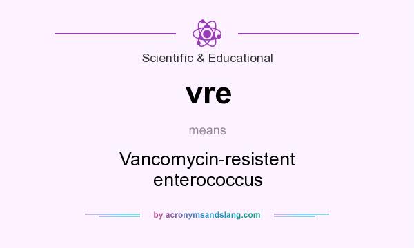 What does vre mean? It stands for Vancomycin-resistent enterococcus