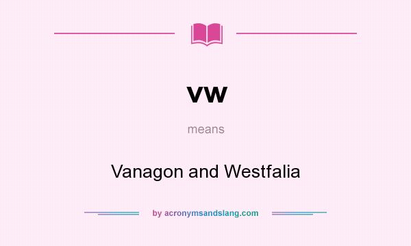 What does vw mean? It stands for Vanagon and Westfalia