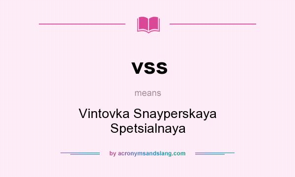 What does vss mean? It stands for Vintovka Snayperskaya Spetsialnaya