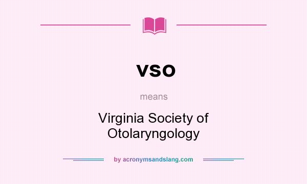 What does vso mean? It stands for Virginia Society of Otolaryngology