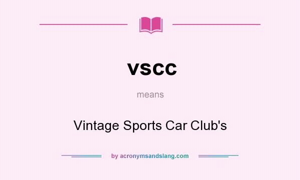 What does vscc mean? It stands for Vintage Sports Car Club`s