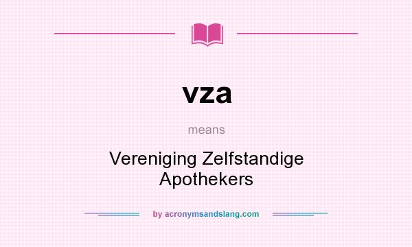 What does vza mean? It stands for Vereniging Zelfstandige Apothekers