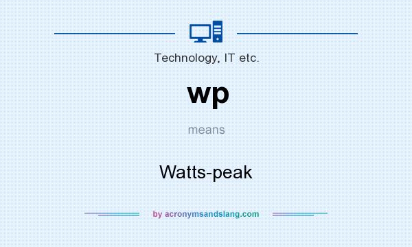 What does wp mean? It stands for Watts-peak