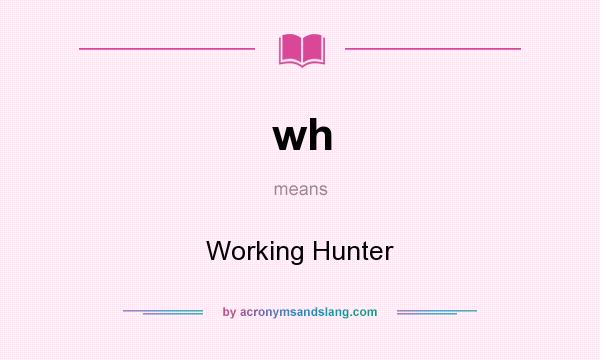 What does wh mean? It stands for Working Hunter