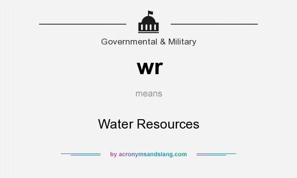 What does wr mean? It stands for Water Resources