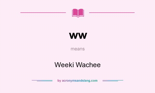 What does ww mean? It stands for Weeki Wachee