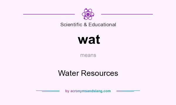 What does wat mean? It stands for Water Resources