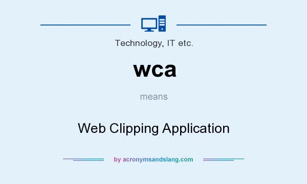 What does wca mean? It stands for Web Clipping Application