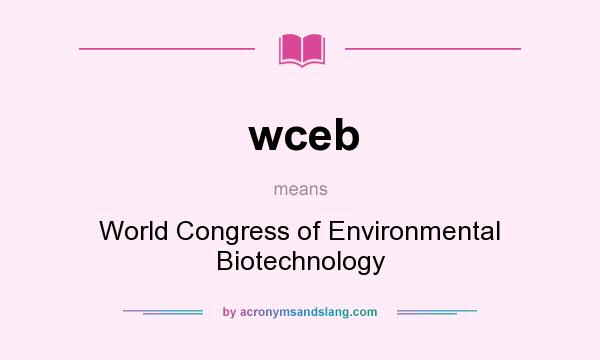 What does wceb mean? It stands for World Congress of Environmental Biotechnology