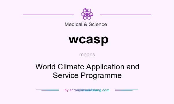 What does wcasp mean? It stands for World Climate Application and Service Programme