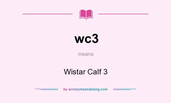 What does wc3 mean? It stands for Wistar Calf 3